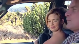 Jodi Taylor gets her smooth pussy pounded on the road
