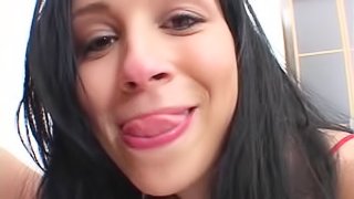 Cute Ana blows a dick and gets her vagina licked at the same time
