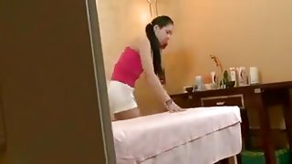 Sexy girl gets her tight young pussy massaged.