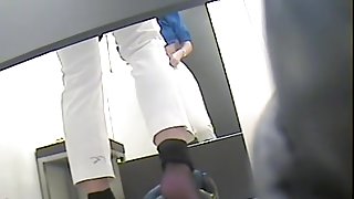 Sexy legs in nylons and nude booty on dressing room spy cam