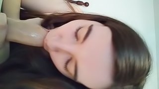 Reini gives you a slobbery POV blowjob