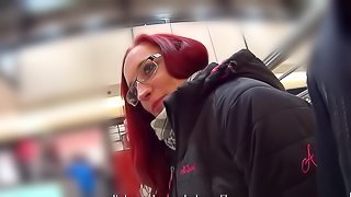 Amateur redhead girl sucking and fucking for shopping free