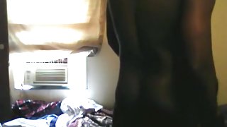 Black girl makes a homemade sextape